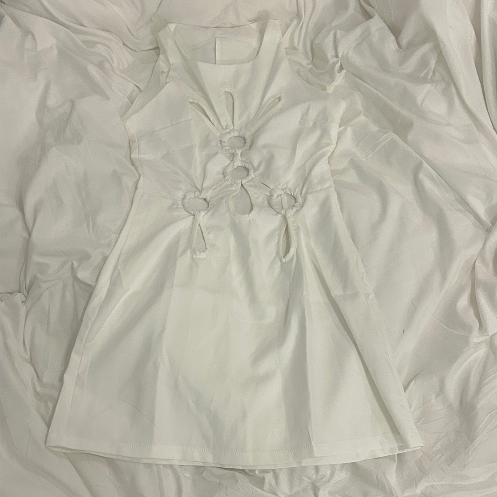 White Cutout Mini Dress